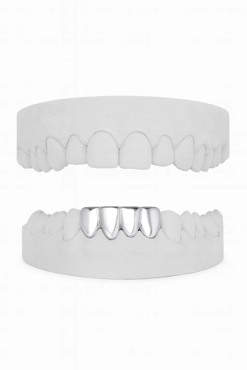 Custom Lower 4 Set Grillz UK in Silver (9ct–18ct)