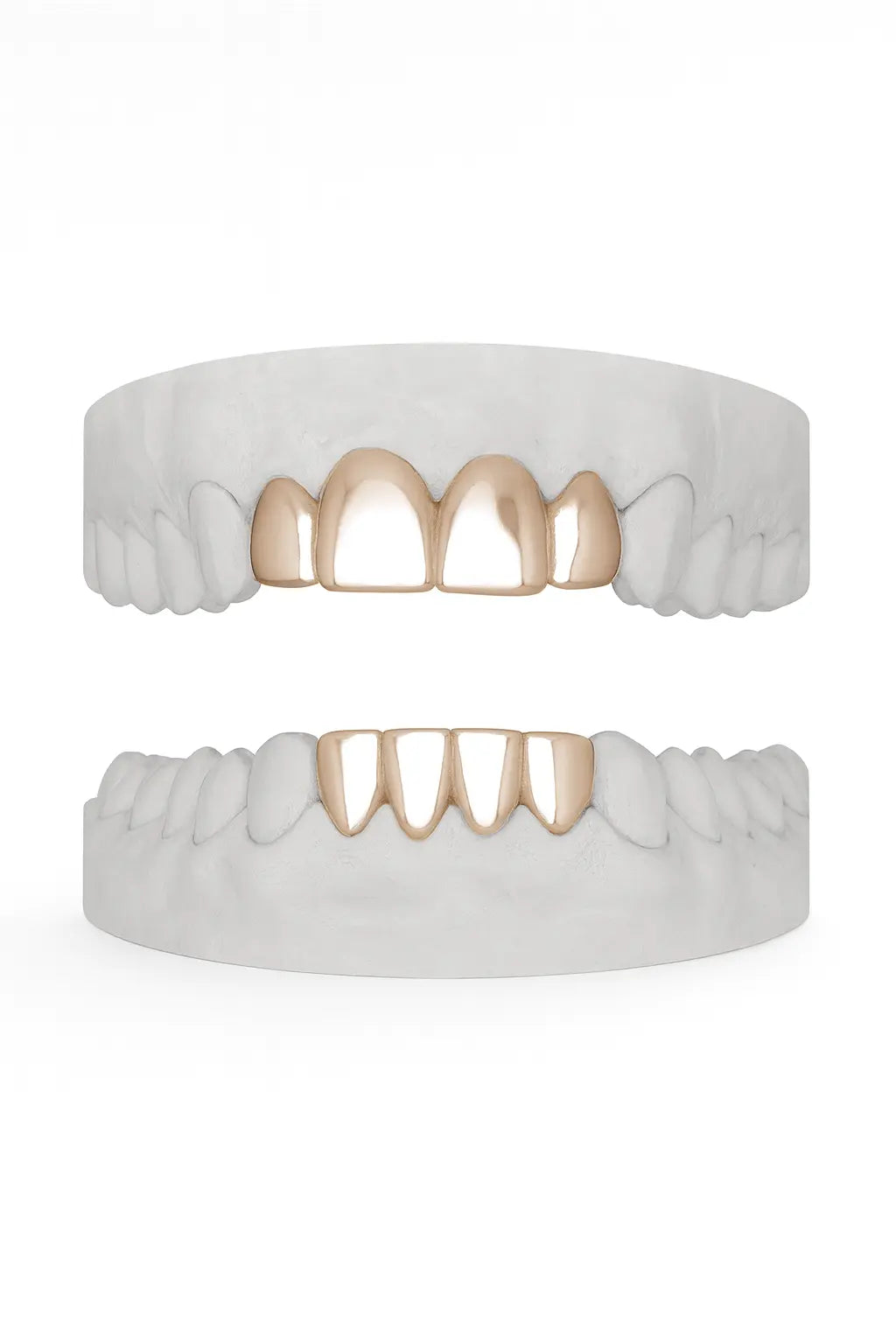 Custom Top 4 Bottom Set Grillz UK in Rose Gold (9ct–18ct)