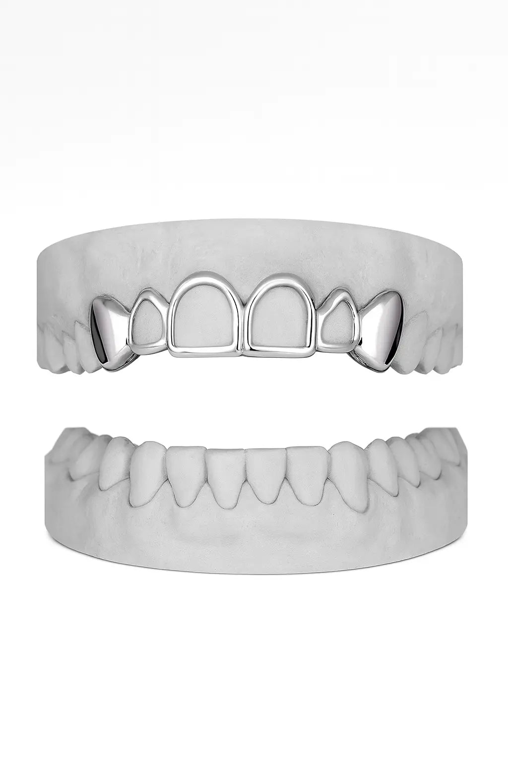 Custom 6 Set with 4 Windows Grillz UK in Silver (9ct–18ct)