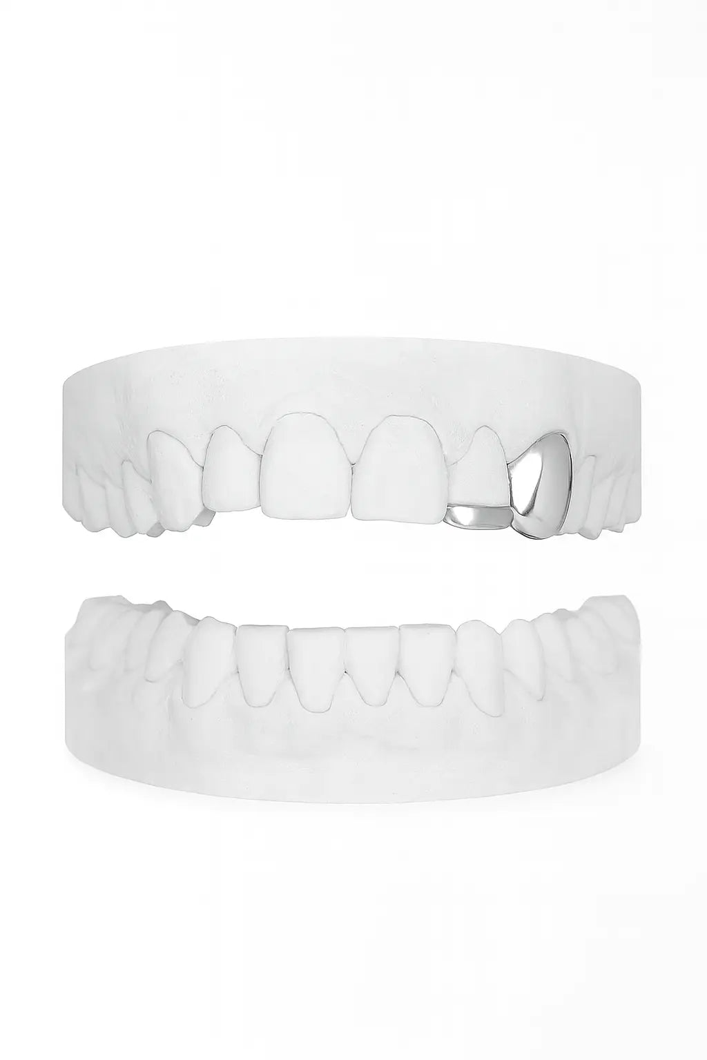 Custom Plain Canine Grillz with Bar UK | Gold, Silver & Rose Gold (9ct–18ct) Grillz UK in Silver (9ct–18ct)