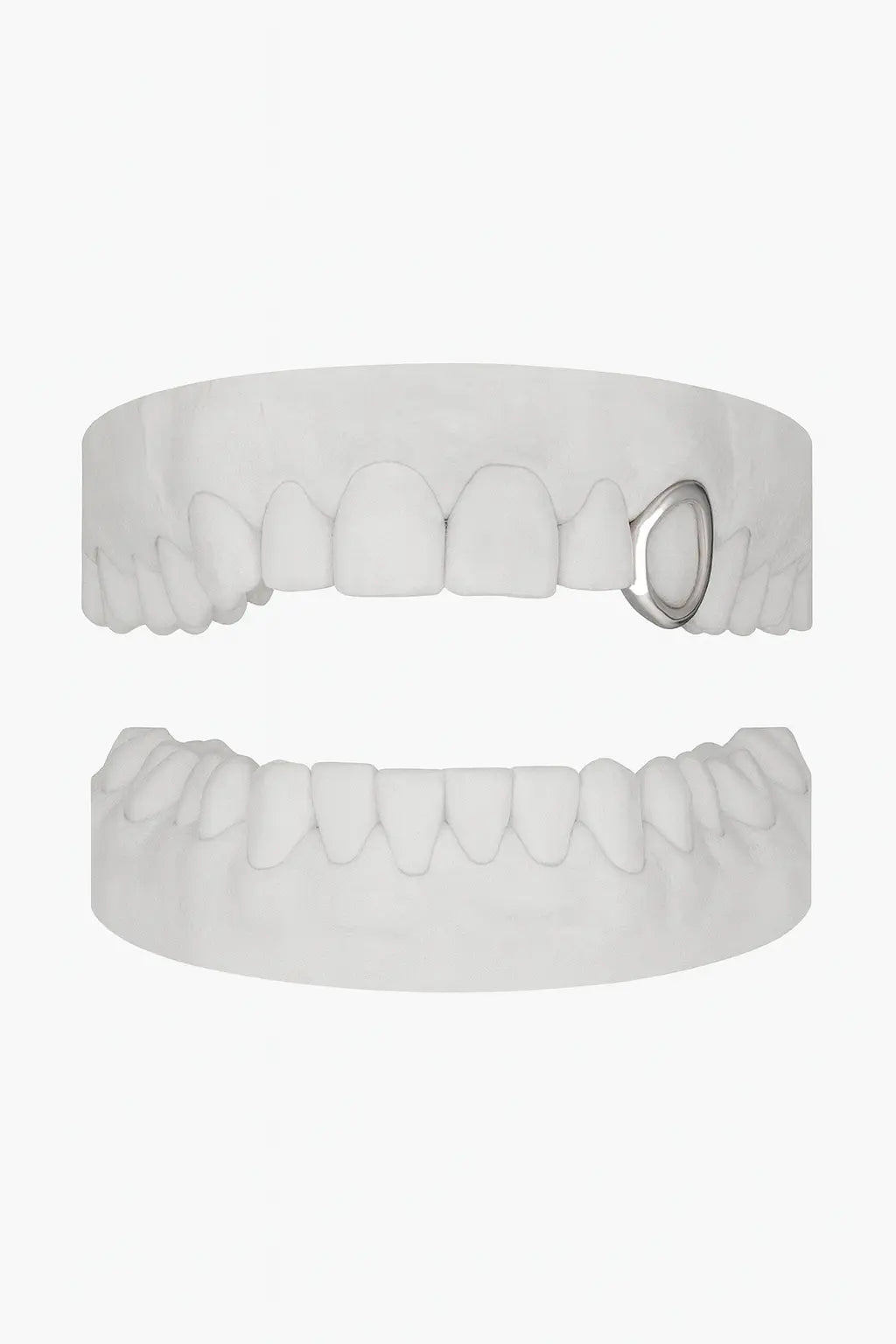 Custom Canine Window Grillz UK | Open-Face Fang Grillz in Gold, Silver & Rose Gold (9ct–18ct) Grillz UK in Silver (9ct–18ct)