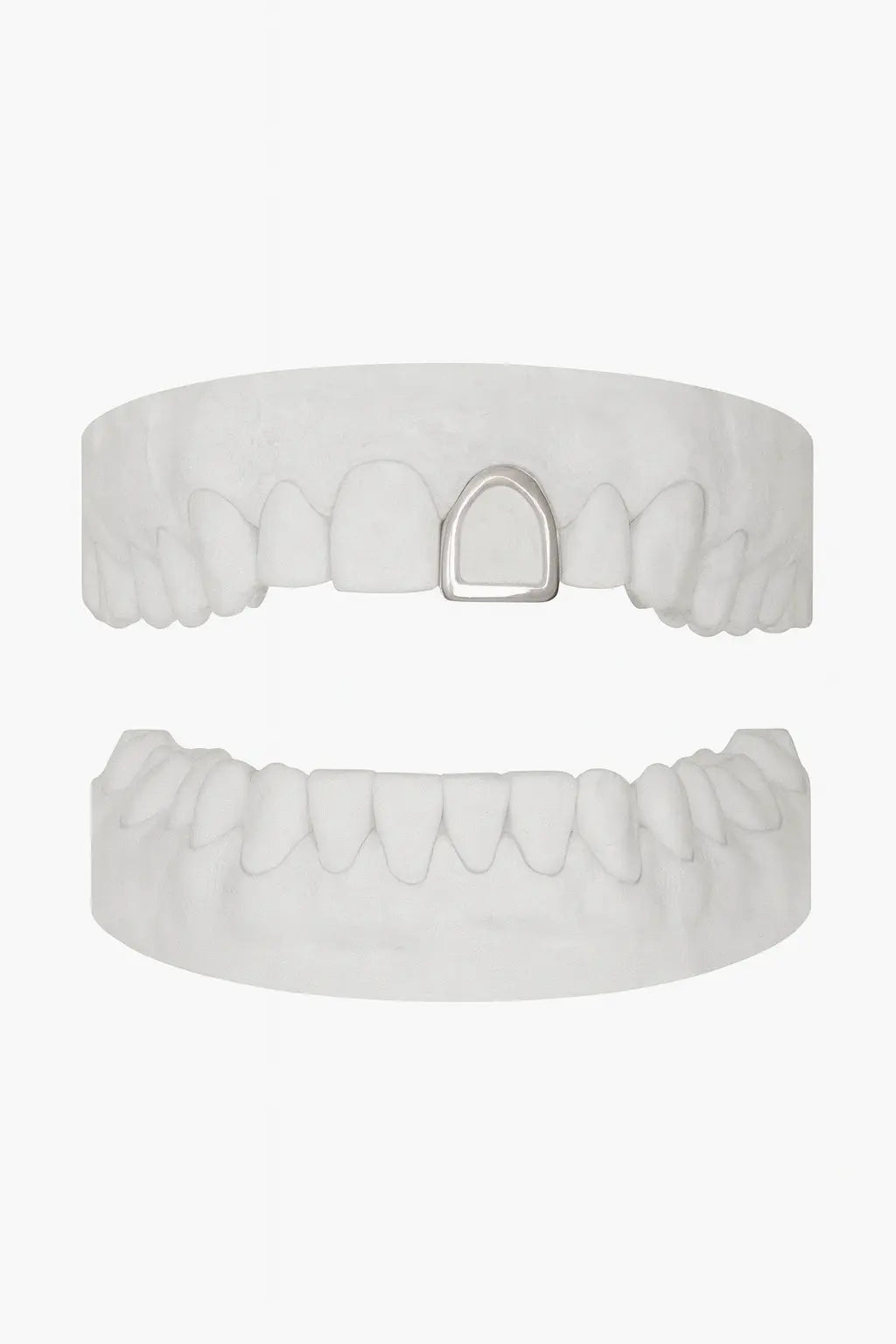 Custom Front Window Grillz UK | Open-Face Gold, Silver & Rose Gold (9ct–18ct) Grillz UK in Silver (9ct–18ct)