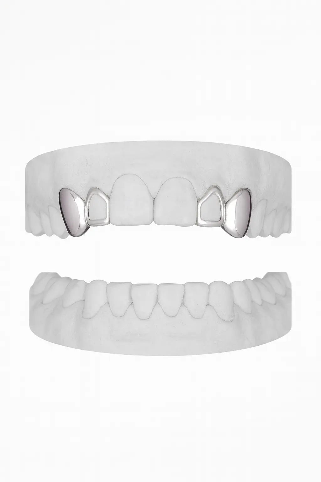 Custom 2 X Canine & Window Lateral Grillz UK in Silver (9ct–18ct)