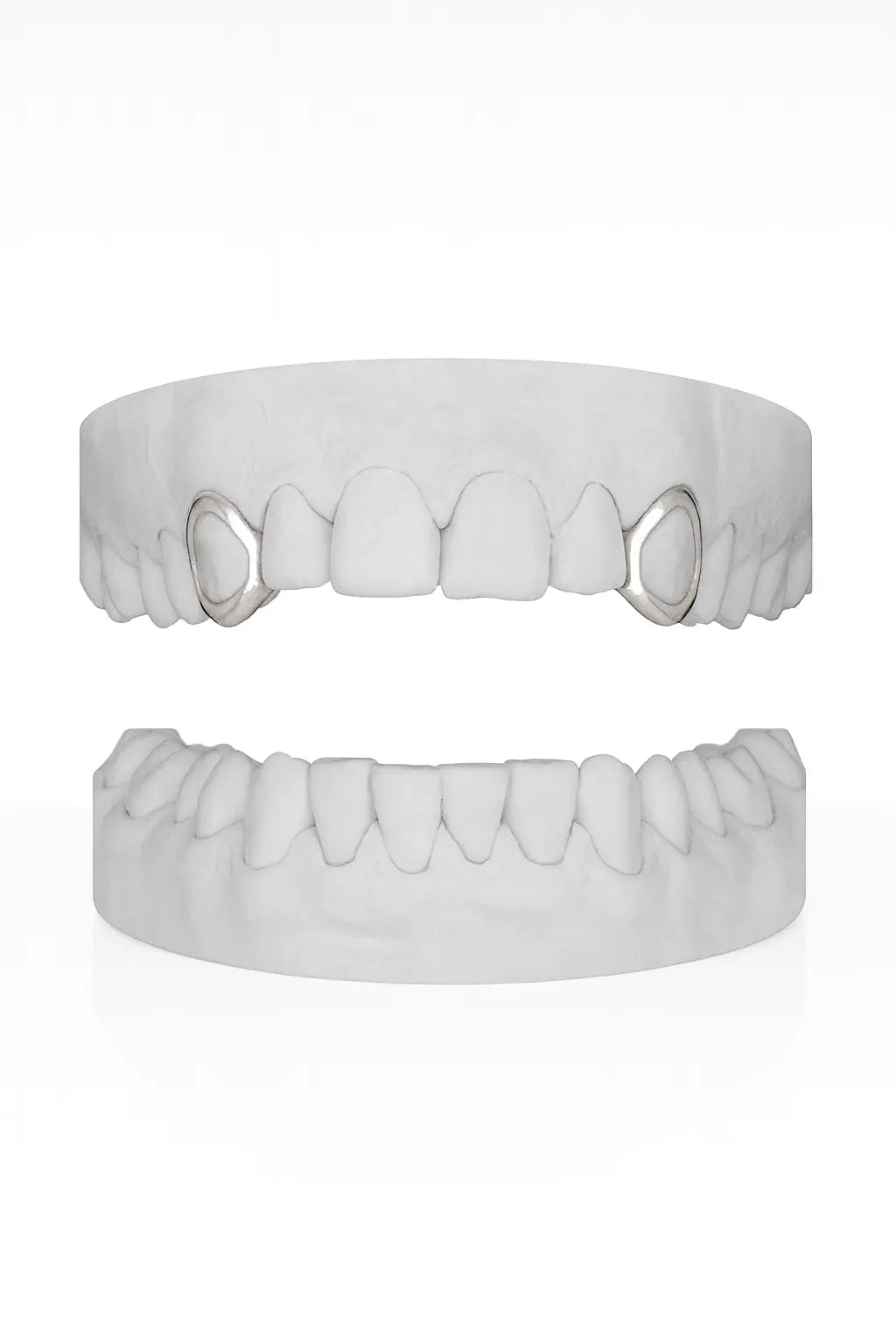 Custom 2 X Canine Windows (Top) Grillz UK in Silver (9ct–18ct)