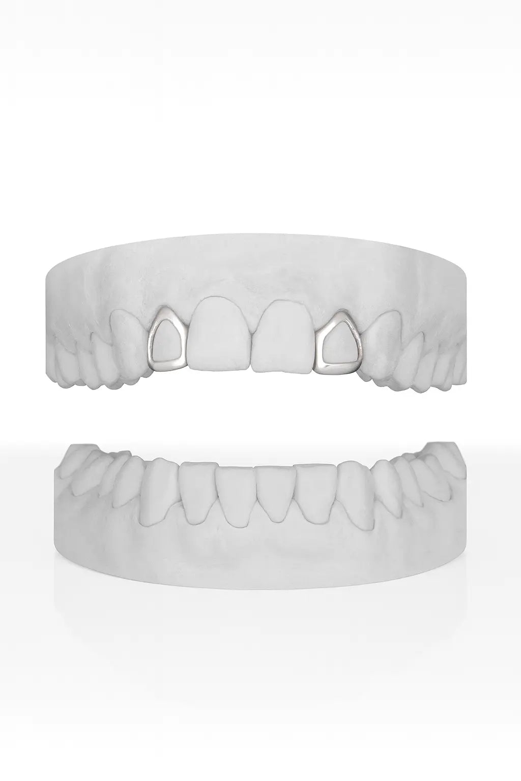 Custom 2 X Lateral Windows (Top) Grillz UK in Silver (9ct–18ct)