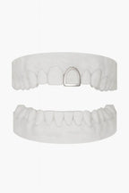 Custom Front Window Grillz UK | Open-Face Gold, Silver & Rose Gold (9ct–18ct) Grillz UK in Silver (9ct–18ct)