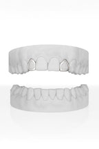 Custom 2 X Lateral Windows (Top) Grillz UK in Silver (9ct–18ct)