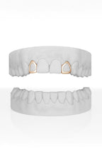 Custom 2 X Lateral Windows (Top) Grillz UK in Rose Gold (9ct–18ct)